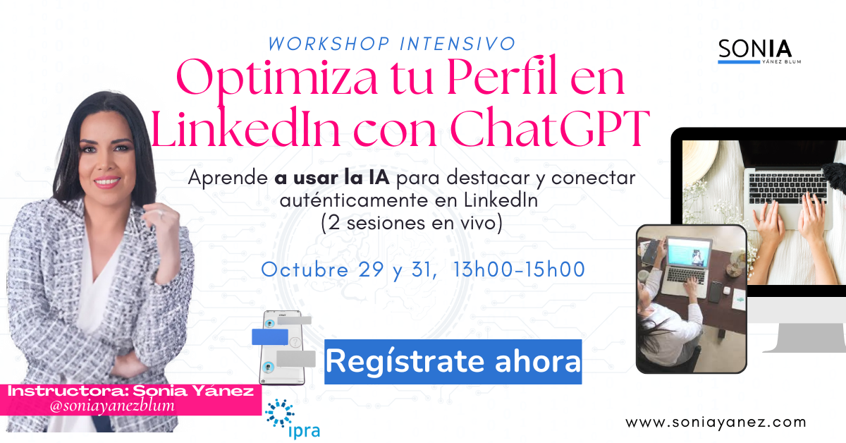 Curso Linkedin y ChatGPT Sonia Yanez